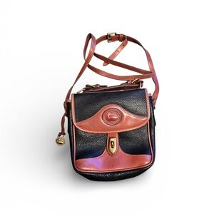 Dooney & Bourne Vintage Two-Tone AWL Square Carrier Crossbody Bag - Black/Brown